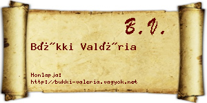 Bükki Valéria névjegykártya